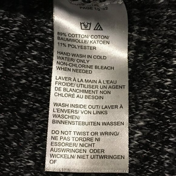 Lord & Taylor Salt and Pepper Cotton Blend Fringed Sweater - Large - Picture 10 of 16